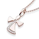 DETAILS: Die Schutzengel Kette ist 38 cm lang. Der Engel-Kettenanhänger ist 1,4 cm lang und 1,1 cm breit und mit 11 Zirkonia Steinen besetzt. Der filigrane Engelchen-Anhänger ist perfekt als Engel zum Verschenken ❤️ und somit als Geschenk zur Taufe für Mädchen geeignet, aber auch für viele andere Anlässe wie Einschulung, Glücksbringer, Geburt. Mit der Amoonic Geschenkverpackung bestehend aus Schmuckkästen, weißer Box und Tüte ist die Engel Kette bereit zum Verschenken.