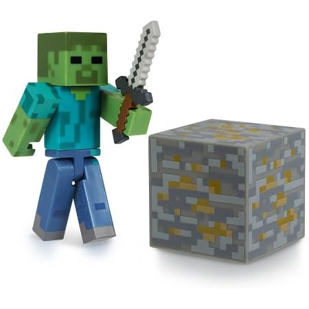 Amazon マインクラフト アクションフィギュア ゾンビ 内容物 ゾンビ 高さ約7cm 鉄の剣 鉄鉱石 フィギュア ドール 通販
