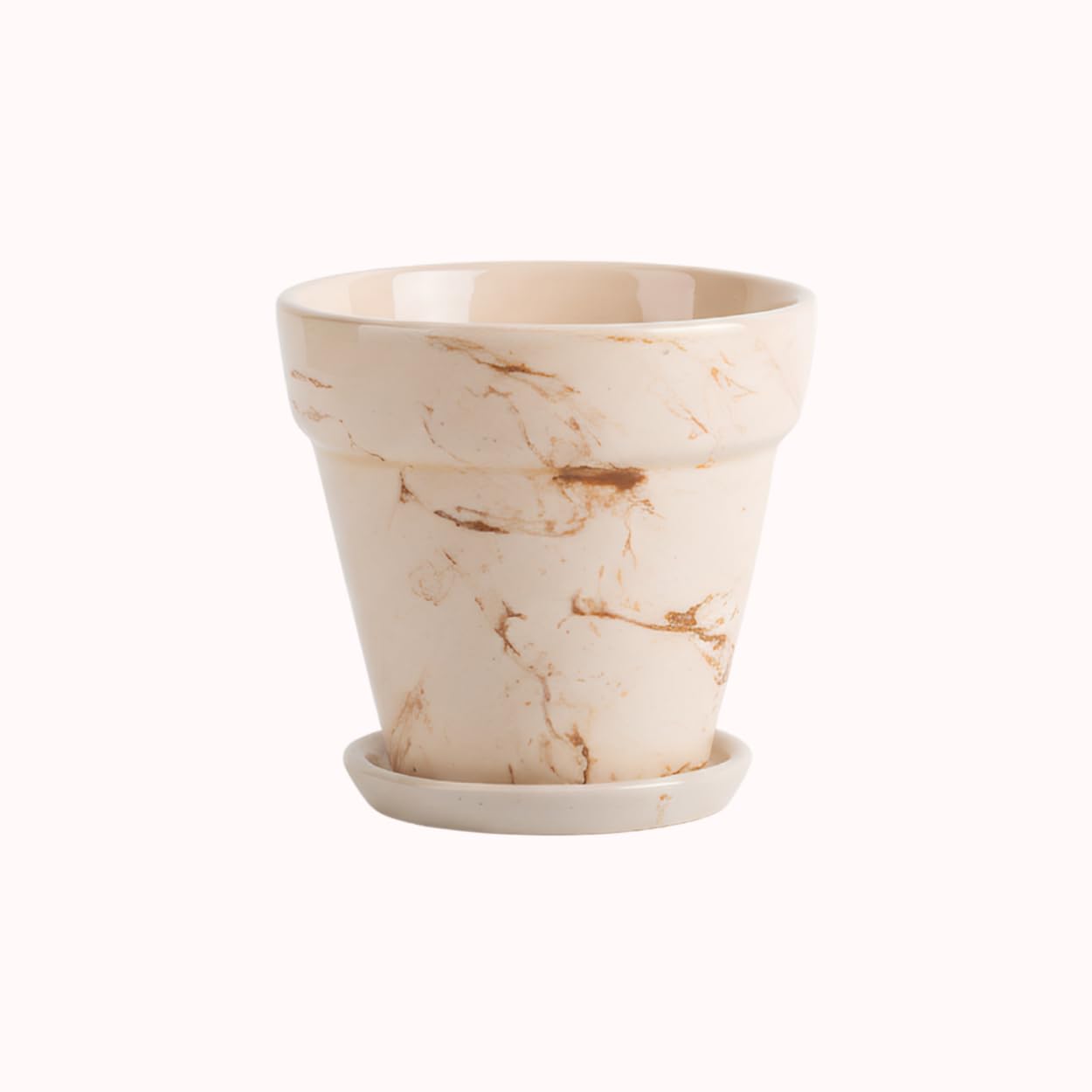 Nurturing Green® Brown 'Mystique' Ceramic Pot (Plants Not Included) for Home & Indoor Decor (Size: 5.4 Inch Wide | Comes with Bottom Tray)-image-2