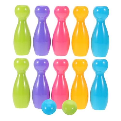 UKCOCO 1 Set Bowling Set Plastic Bowling Pins Balls for Family Game for Smooth Touch Safe Material for Parties and Special Occasions