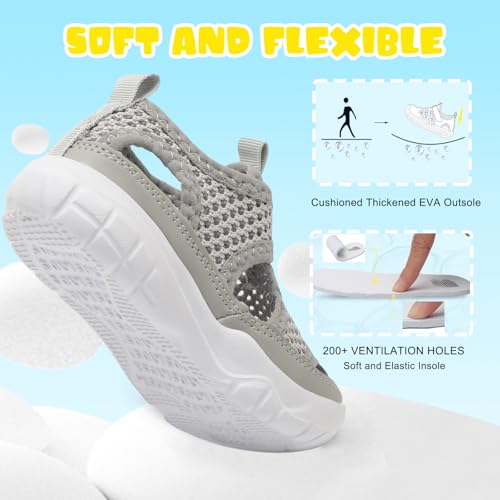 Image of BARERUN Kids Water Shoes Boys Girls Barefoot Aqua Socks for Swim Surf Pool Beach Sport Lightweight Breathable Sandal Athletic Slip-On Sneaker for Toddler Outdoor Indoor