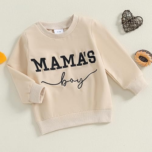 Toddler Baby Boy Fall Clothes Letter Print Long Sleeve Round Neck Sweatshirt Little Kids Pullover Tops2