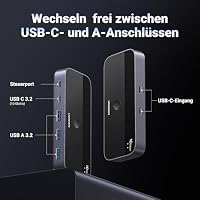 UGREEN USB Switch 10Gbps USB Umschalter USB C Switcher 2 PC – Ansicht 4