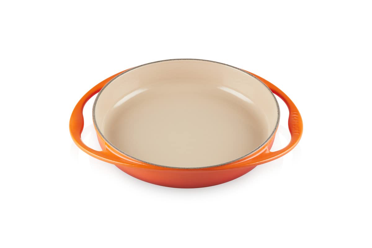 Le Creuset Teglia per torte, Rotonda, diameter 28 cm, Adatta a Tutte le Fonti di Calore incl. Induzione, Arancio, 20129280902460