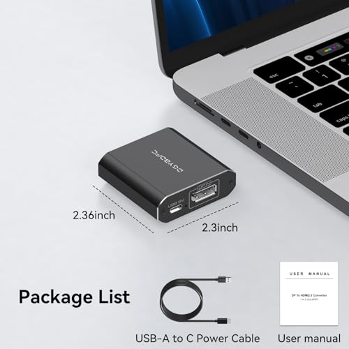 Image of DisplayPort to Dual HDMI Adapter 1 in 2 Out, 4K60Hz Display Port DP 1.4 to 2 HDMI Splitter for PC Graphics Card Monitor Supports Windows Extended Mode, [MacOS Only Mirror Mode], No DP Cables