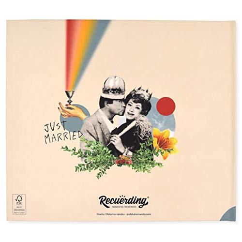 Miniatura 2 de Recuerding - Álbum De Fotos De Bodas Collage, 48 Páginas 27x24cm Para Escribir Y Pegar Moderno Y Vintage Scrapbooking Libro De Firmas Novios, Parejas Y Recién Casados Hecho En España