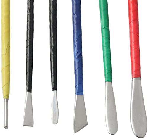 Longdex ECFASCT-6 Engrave Cutter 6Pcs Folk Art Sculptures Clay Tools Double Heads Stainless Steel Pottery Clay Sculpture Tools Carving Knife Sculpting Set thumb #3