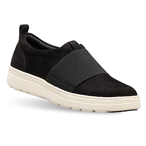 Gravity Defyer Women's G-Defy Black Nova Casual Flats 8.5 M US - VersoCloud Multi-Density Shock Absorbing Stylish Slip-on Leather Cushioned Walking Shoes