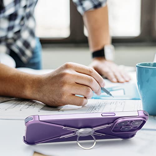 Luvi For Iphone 14 Pro Max Case Metal Bumper Frameless With Stand Kickstand Aluminum Alloy Stainless Metal Bodyless Protective Cover Slim Ultra Thin Cool Frame Edge Case For Iphone 14 Pro Max Purple #TOP1