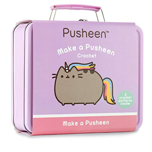 Pusheen FOX013 Crochet Craft Kit in a Tin-Make a Pusheenicorn Doughnut, Pink