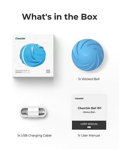 Cheerble [Replaceable Shell Intelligent Interactive Dog Toy Ball With Led Lights, Wicked Ball, 3 Interactive Modes, Active Rolling Ball, Self Moving #TOP6