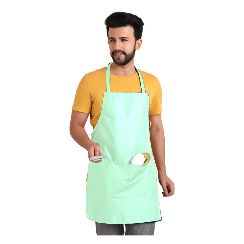 adhyah TrendyUniform Cotton Apron With Front Center Pocket With Ends For Kitchen, Restaurent Durable, Chef, Housewife, Dishwashing, Baking, Grill, Washable Adjustable Size Aprons for Women Men