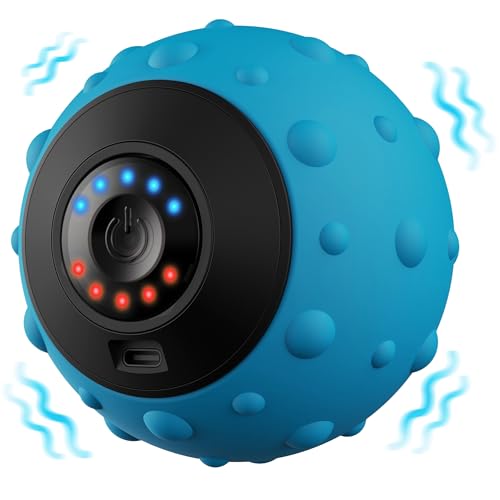 TJK Health Vibrating Massage Therapy Ball - Electric Micro Vibration Massage Ball for Muscle Recovery Trigger Point Physical Therapy - 5 Speed Vibrating Massager for Hand Foot Leg Neck Back (Blue)