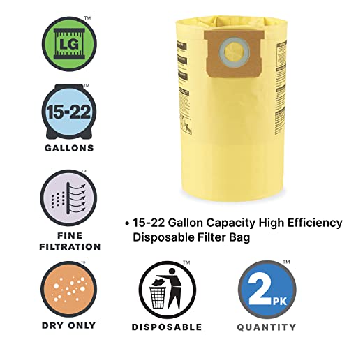 Shop-Vac 9067333 15-22 Gal Disposable Filter Bags, 2-Pack - image 2