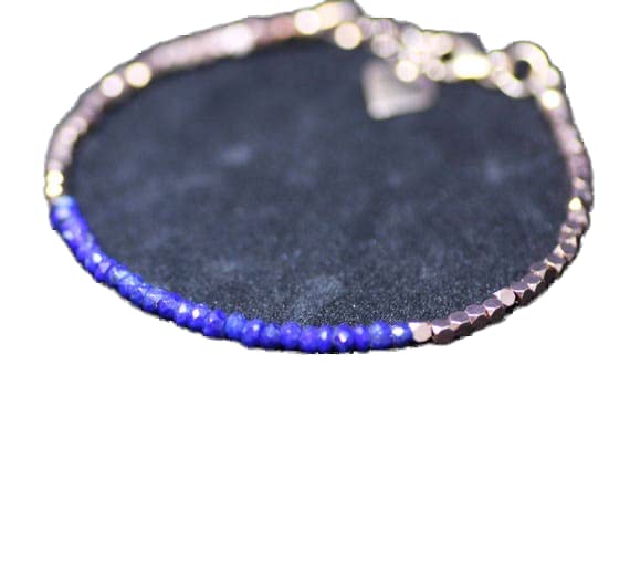Bracelet lapis lazuli 3mm unisexe LKBEADS, le cadeau précieux et ajustable à offrir