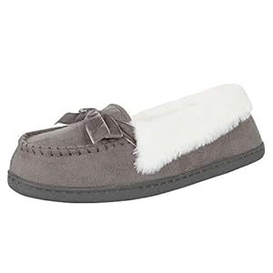 Jessica Simpson Women’s Micro Suede Moccasin Indoor Outdoor Slipper Shoe
