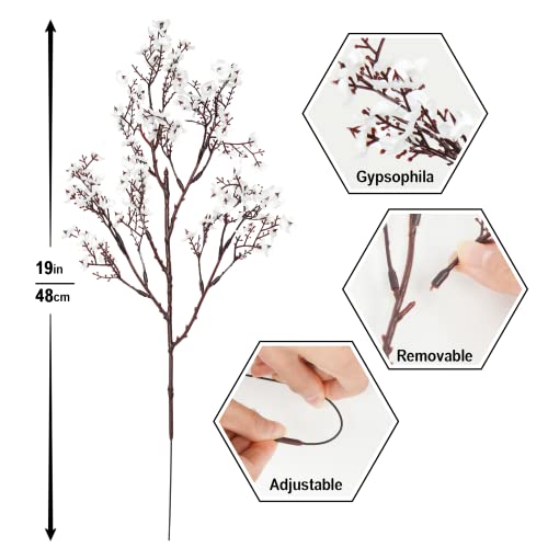 Houele Baby's Breath Artificial Flowers - 10Pcs White Fake Gypsophila Plants Bouquets Real Touch Silk Flower For Wedding Party Floral Arrangement Diy Wreath Home Decoration #TOP6