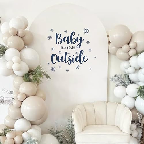 Vinilo decorativo Baby It's Cold Outside con copos de nieve