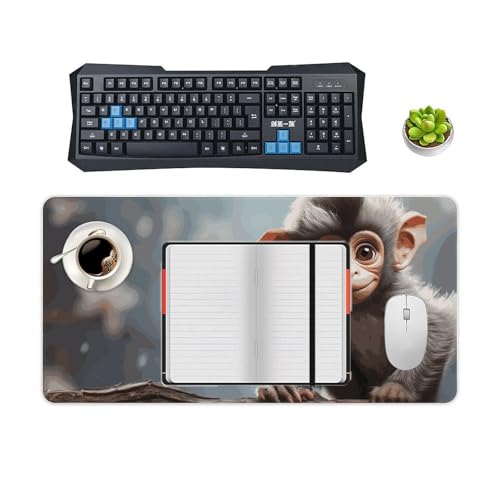 Cute Monkey Desk Pad Large Desk Protector Blotter Mat miniatura 4