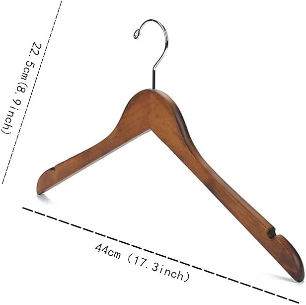 5PCS Wooden Clothes Hanger Smooth Finish Solid Wood Coat Hanger Non-Slip Premium Wooden Coat Hanger Suit Hanger with 360 Degree Rotating Hook for Shirts Coats Jackets Trousers and Pants Hanger