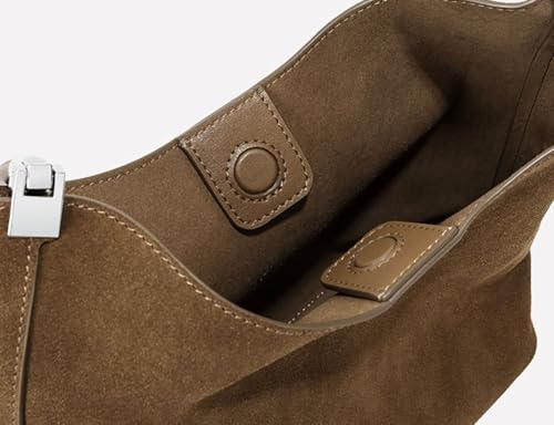 Women's Genuine Leather Bucket Shoulder Bag Vintage Shoulder Purse Crossbody Bag Daily Crossbody Purse Handbag3