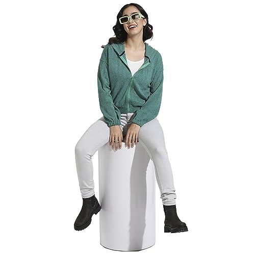 Image of PINACOLADA Women's Colorblock Sweatshirt with Ribbed Hem for Casual Wear | Low-High Neck | Long Sleeve | Button Closure | Cotton Sweatshirt Crafted with Comfort Fit for Everyday Wear
