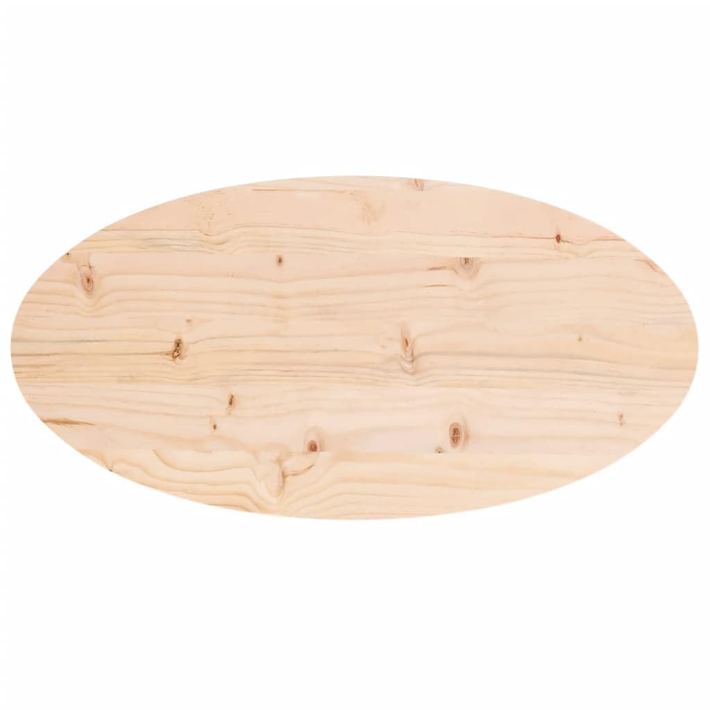Tablero De Mesa Ovalado De Madera Maciza De Pino - 60x30x2,5 Cm, Sin Tratar, Ideal Para Renovar Mesas O Como Superficie De Mueble
