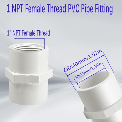 Ytfsa PPFNPT-1 10Pcs White Pvc Pipe Fitting thumb #2