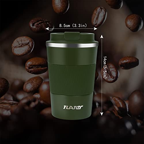 Image of Tlater Thermal Mug, 380 ml Thermal Coffee Mug with Leak-Proof Lids - Thermal Travel Mug - Stainless Steel Double Walled Vacuum Coffee Cups for Hot and Cold Drinks, Coffee and Tea
