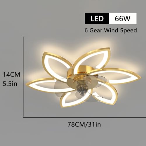 Ventilateur de plafond silencieux à 6 vitesses avec éclairage LED variable