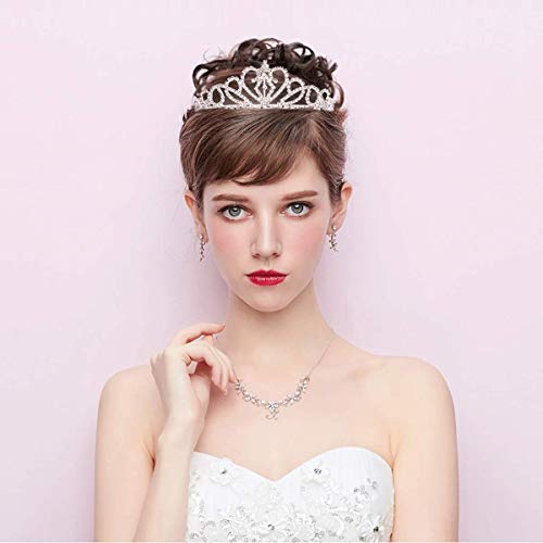 Didder Silver Tiara for Women Crystal Crowns for Women Tiaras for Girls Baroque Princess Crown Tiara and Crowns for Women Elegant Headband for Bridal Wedding Prom Birthday Party