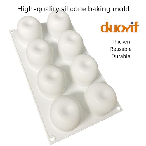 duoyif Apple Silicone Mould, Apple Baking Mould for Chocolate Cake Mousse Pastry Cake Decor Dome Mousse, White - Image 3
