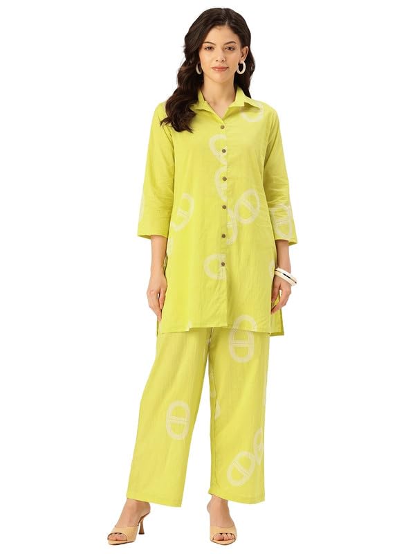 feranoid Pure Cotton Printed Co-Ord Set – Elegant Shirt Kurti & Relaxed Fit Pants-picture-15