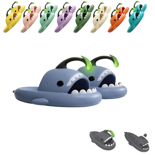 Angler Fish Slides - Shark Slippers,Glow in the Dark,Silent and Anti-slippery,Soft,Comfy
