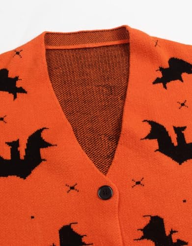 Womens Halloween Long Sleeve Open Front Cardigan Casual Loose Cute Heart Knit Cardigans