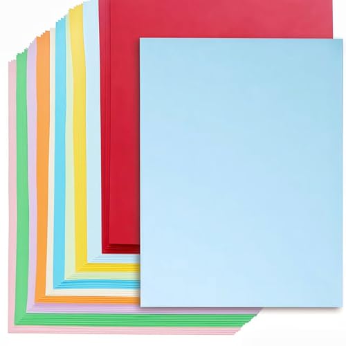 50 sheets A4 Colored Cardstock 10 Assorted Colors 230 gsm Thick Color Paper Double Sided Printed Cardstock Paper Premium Thick Card Stock for Card Making Craft Scrapbooking DIY