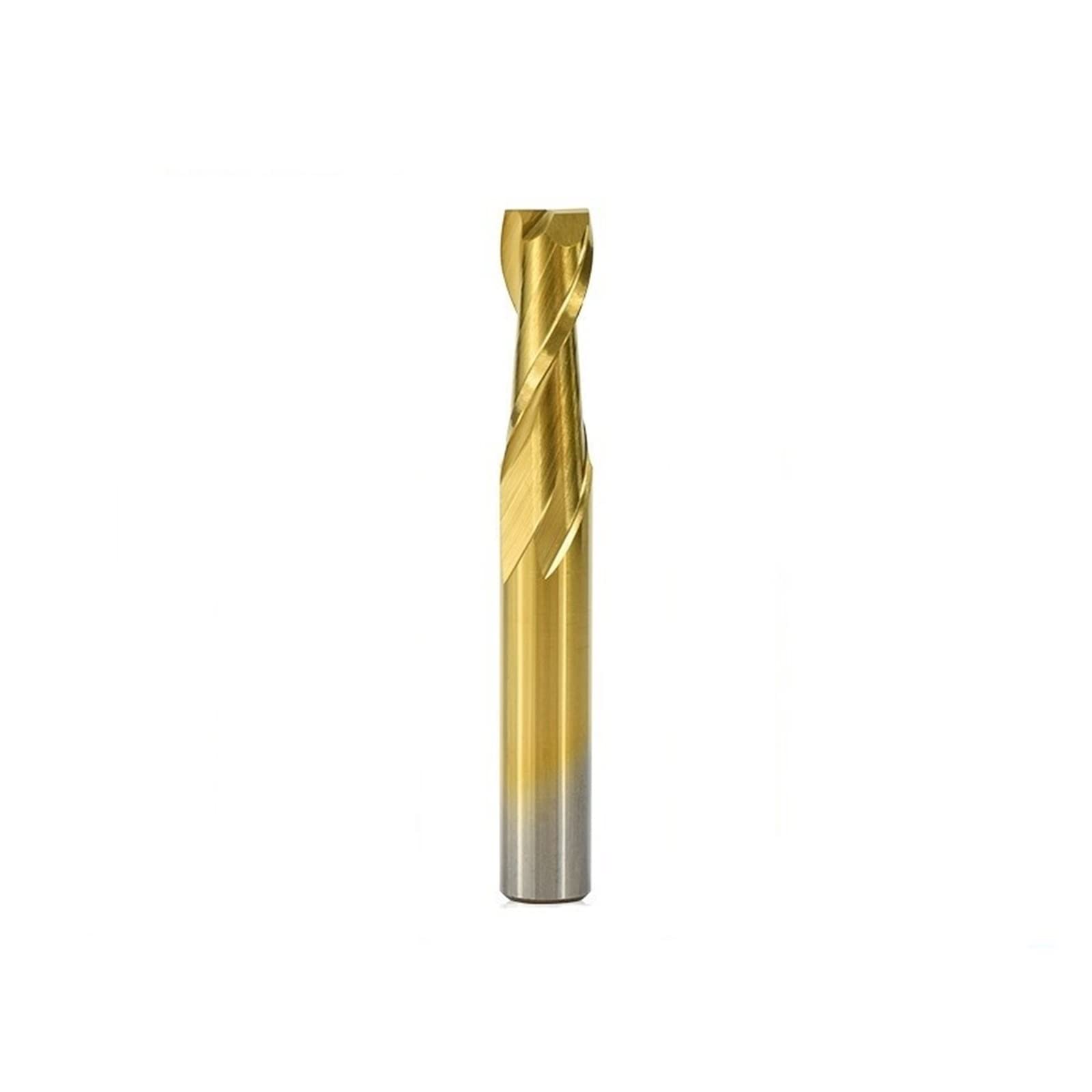 1 szt. Frez CNC z 2 ostrzami spiralnymi z węglików spiekanych frez z płaskim końcem, trzpień 4/6/8/10/12 mm, w do obróbki drewna