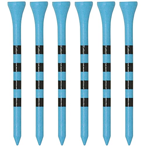 Japard Striped Wooden Golf Tees with Colors, 3 1/4 Inch, 100 Count, Colorful Natural Wood Durable, Gifts for Men Women Sky Blue