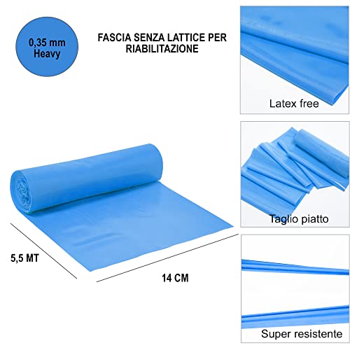 GIMA - Widerstandsband/Gummiband für Die Rehabilitation, Farbe Blau, Widerstandsstufe Stark, Größe 5, m x 14 cm x 0, 25 mm, latexfrei