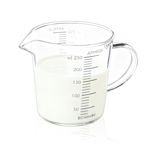 BCnmviku 250ml Small Measuring Jug Anti-Drip Spout Measuring Cups for Baking Cooking Kitchen