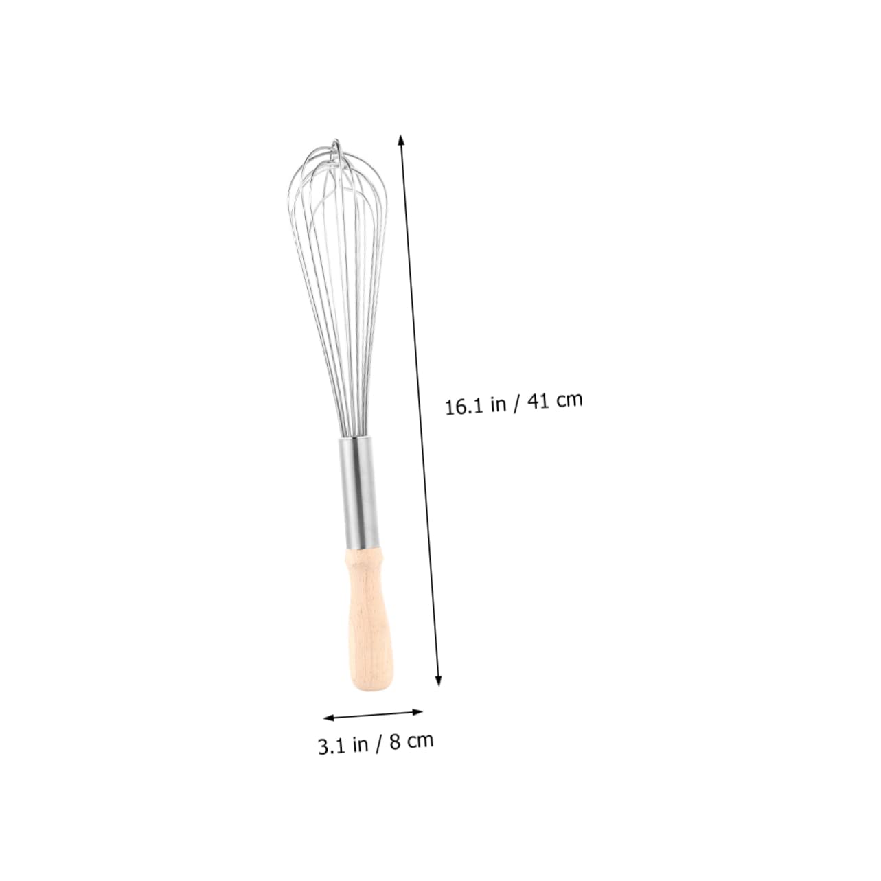 Ciieeo Wooden Handle Manual Eggbeater Ergonomic Non- Design for Comfortable Mixing of Eggs and Beverages Kitchen Tool for Bowls Steel Whisk