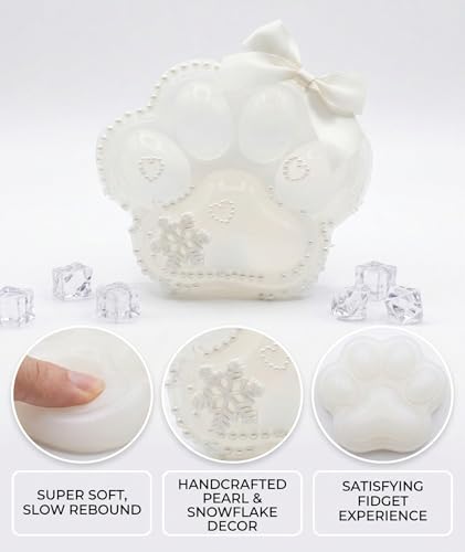 Image of 3PCS Taba Squishy Cat Paw, Taba Squishy for Relaxing Sensory Fidget Pinch Family for Kids Cat Paw Squeeze Cute Beautiful Cat Paw (White)