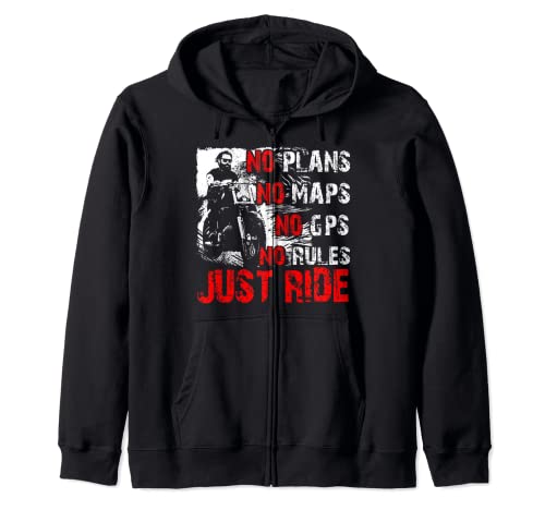 No Plans No Maps No GPS No Rules Just Ride Motorcycle Regalos Sudadera con Capucha