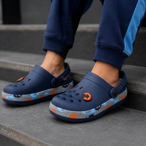 Image of URJO Splash Kid's Clogs /Sandals with Adjustable Back Strap Ultra Soft & Flexibility Anti Skid Comfortable Waterproof Daily Mules Clogs /Sandals Boy's & Girl's