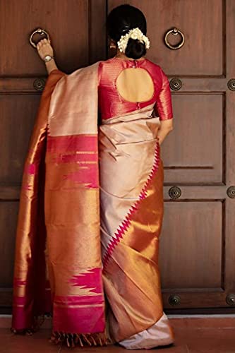 Image of Flosive Traditional Banarasi Saree with Fine Zari Work, Elegant Pallu Design and Timeless Cultural Charm