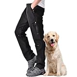 liyiyiyia Men's Winter Hiking Skiing Pants, Softshell Cargo Snow Pants Waterproof Windproof Fleece Lined 5 Pockets Black