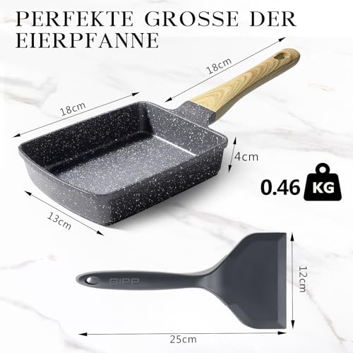 GiPP Tamagoyaki,Granit Antihaft Eierpfanne für alle Herdarten,Weiß – Ansicht 2