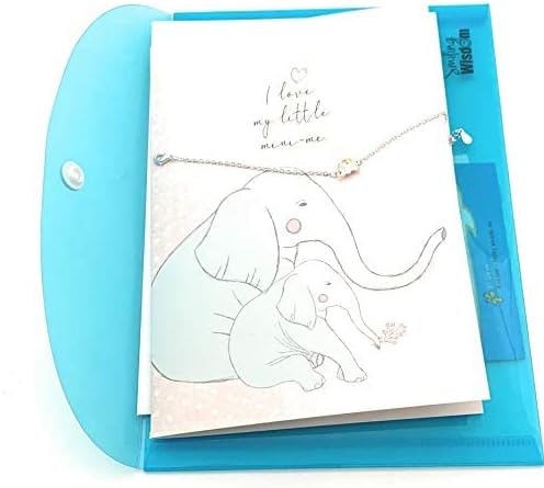 Miniatura 5 de Smiling Wisdom - Juego de tarjeta de felicitación y recuerdo especial para hermanas - Día de San Valentín (elefante dorado plateado)