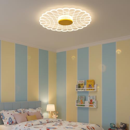 Image of Lamp master Luxury Round Nest 3-Color LED Wall & Ceiling Light | Geometric Acrylic Lamp with Antique Gold Finish | Home Decorative Light, Modern Interiors Wall lamp for Living Room, Bedroom, Bedside