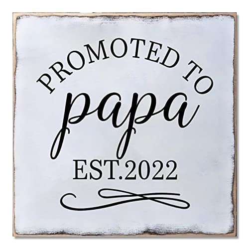 Plaque Promoted To Papa pour deco de cuisine et maison style campagnard chaleureux